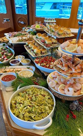 A catering table