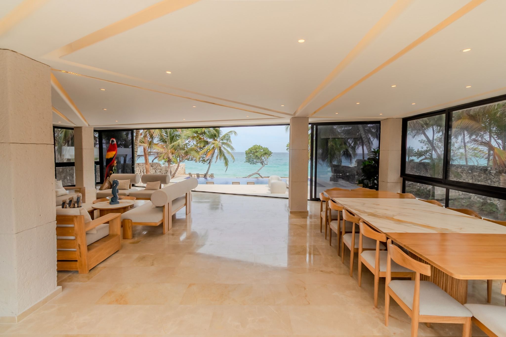 Casa Roca sea view living room in Cartagena
